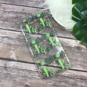 New! iPhone 8 Plus Cactus Print Clear Phone Case